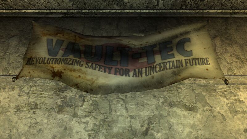 Fichier:FNV Abri 21 Bannière Vault-Tec.jpg
