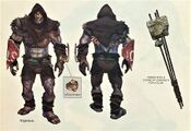 Concept art d'une variante en armure dans Behind the Bright Lights & Big City