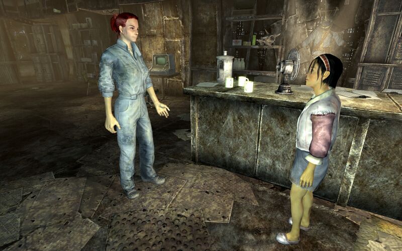 Fichier:FO3 Moira Brown and Maggie.jpg