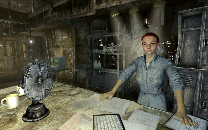 Fichier:FO3 Moira Brown welcomes.jpg
