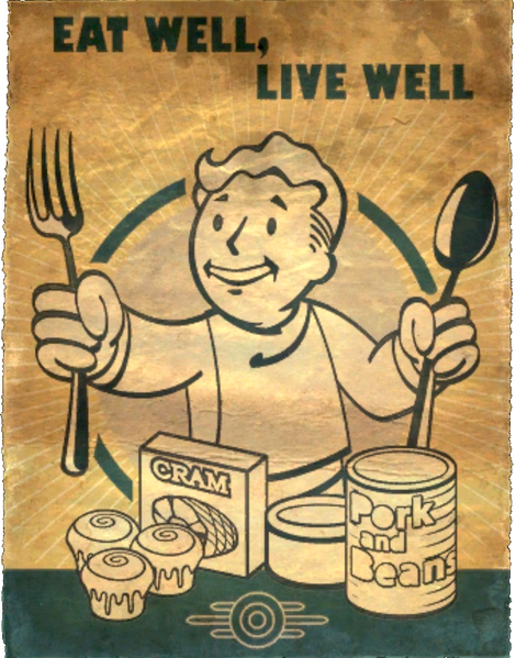 Fichier:FO4VW Vault poster eat well dirty.png