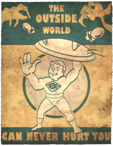 Fichier:FO4VW Vault poster outside world dirty.png