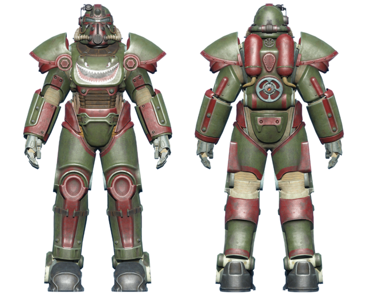 Fichier:FO4 Armure T-51 peinture hot rod requin.png