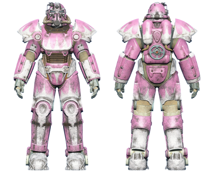 Fichier:FO4 Armure T-51 peinture hot rod rose.png