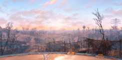 Terres désolées du Commonwealth dans Fallout 4.