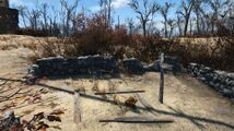 La tombe de Mary Abernathy située derrière la ferme