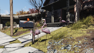 FO76 191020 Morgantown pink flamingos.png