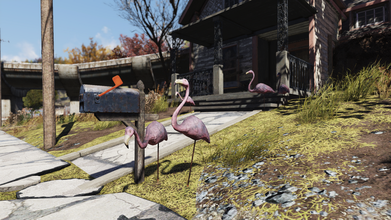 Fichier:FO76 191020 Morgantown pink flamingos.png