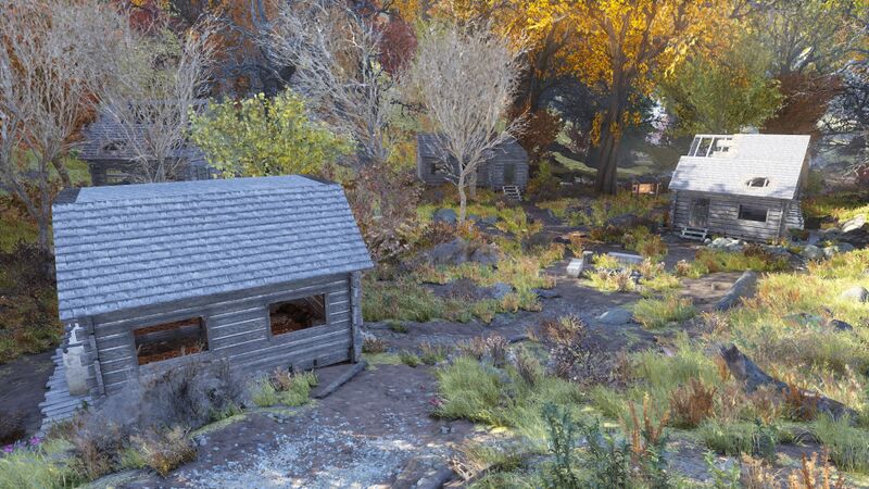 Fichier:FO76 Chalets Alpine River.jpg