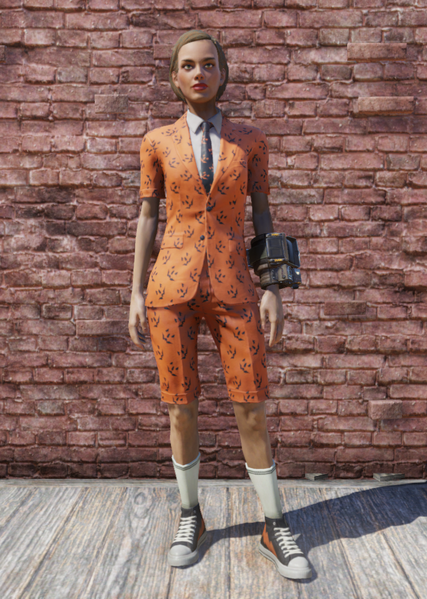 Fichier:FO76 Costume court citrouille d'Halloween Femme.png