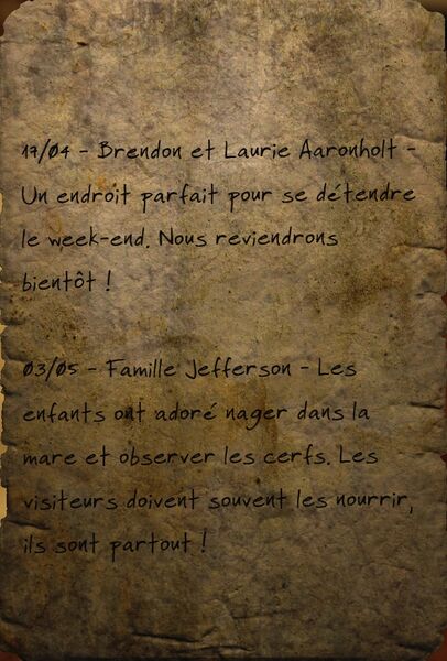 Fichier:FO76 Livre d'or des chalets Alpine River 01.jpg