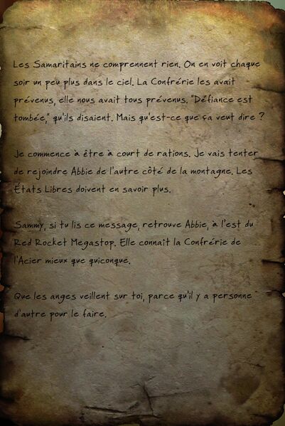 Fichier:FO76 Message pour Sammy.jpg