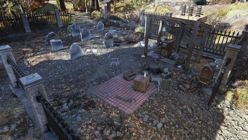 Fichier:FO76 Picnic blanket Summersville graveyard.png