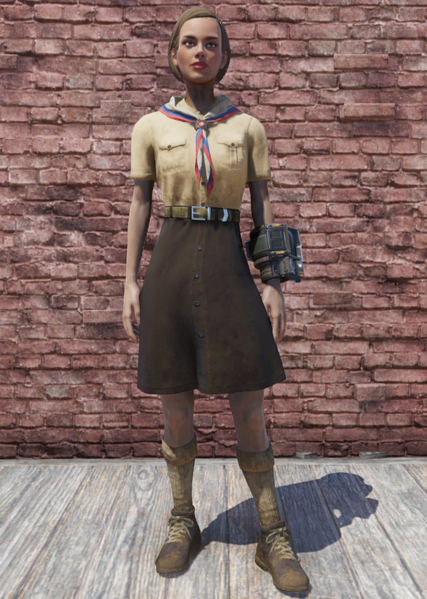 Fichier:FO76 Pioneer Scout Tadpole Uniform Female.png