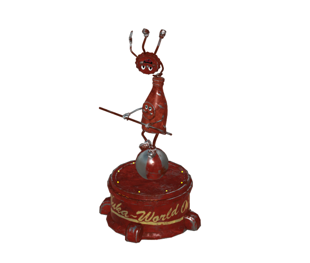 Statue de Bottle et Cappy Boule d'équilibre — Les Archives de Vault-Tec