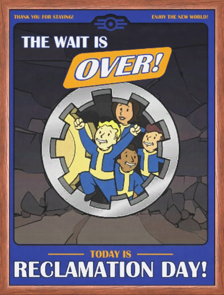 Fichier:FO76 Vault 76 poster wait is over.png