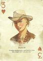 3 de Cœur du jeu de cartes de l'Édition Collector « Une femme à jeun pourrait prendre ça pour une insulte. Moi, je me contenterai de vous cogner. »