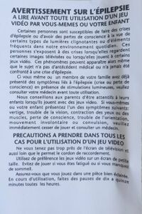 Notice d'avertissement sur l'épilepsie (FR)