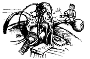 Illustration du Maître lors de sa confrontation avec l'Habitant de l'Abri.