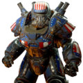 Skin d'armure assistée Liberty Prime dans la Boutique atomique