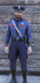 Uniforme de policier Samaritain avec casquette sur un personnage masculin